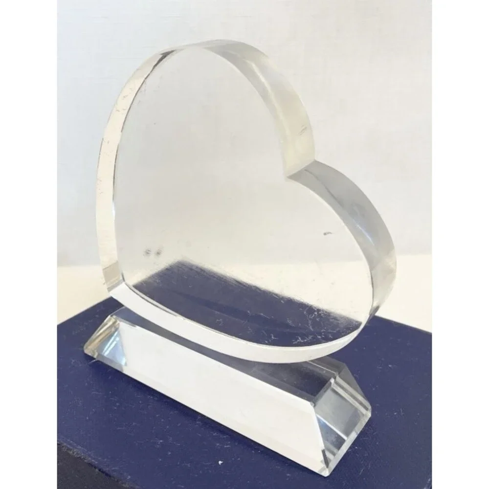 Optical Crystal HEART Blank Paperweight Award Business Logo Sport NOT ENGRAVED